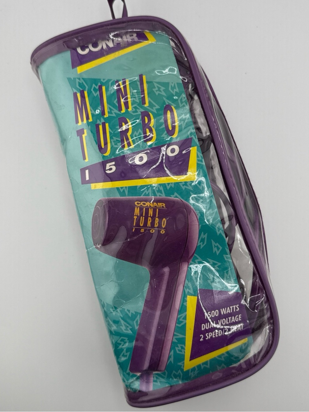 Conair Mini Turbo 1500 Purple Travel Hair Dryer